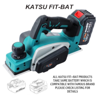 KATSU FIT-BAT 21V/18V akumulátorový hoblík s 4,0Ah baterií a nabíječkou, elektrický ruční hoblík se šířkou hoblování 82 mm, hlou